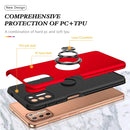 For Motorola Moto G9 Plus PC + TPU Shockproof Magnetic Protective Case with Invisible Ring Holder(Red)