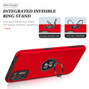 For Motorola Moto G9 Plus PC + TPU Shockproof Magnetic Protective Case with Invisible Ring Holder(Red)