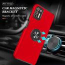 For Motorola Moto G9 Plus PC + TPU Shockproof Magnetic Protective Case with Invisible Ring Holder(Red)