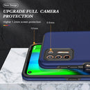 For Motorola Moto G9 Plus PC + TPU Shockproof Magnetic Protective Case with Invisible Ring Holder(Blue)