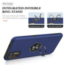 For Motorola Moto G9 Plus PC + TPU Shockproof Magnetic Protective Case with Invisible Ring Holder(Blue)