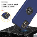 For Motorola Moto G9 Plus PC + TPU Shockproof Magnetic Protective Case with Invisible Ring Holder(Blue)