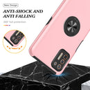 For Motorola Moto G9 Plus PC + TPU Shockproof Magnetic Protective Case with Invisible Ring Holder(Rose Gold)