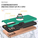For Motorola Moto G9 Plus PC + TPU Shockproof Magnetic Protective Case with Invisible Ring Holder(Dark Green)