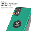 For Motorola Moto G9 Plus PC + TPU Shockproof Magnetic Protective Case with Invisible Ring Holder(Dark Green)