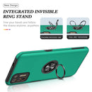 For Motorola Moto G9 Plus PC + TPU Shockproof Magnetic Protective Case with Invisible Ring Holder(Dark Green)