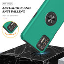 For Motorola Moto G9 Plus PC + TPU Shockproof Magnetic Protective Case with Invisible Ring Holder(Dark Green)