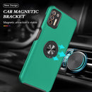 For Motorola Moto G9 Plus PC + TPU Shockproof Magnetic Protective Case with Invisible Ring Holder(Dark Green)