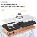 For Motorola Moto G9 Plus PC + TPU Shockproof Magnetic Protective Case with Invisible Ring Holder(Silver)