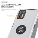 For Motorola Moto G9 Plus PC + TPU Shockproof Magnetic Protective Case with Invisible Ring Holder(Silver)
