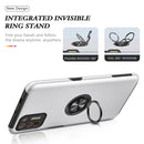 For Motorola Moto G9 Plus PC + TPU Shockproof Magnetic Protective Case with Invisible Ring Holder(Silver)