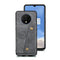 For OnePlus 7T Shockproof Magnetic PU + TPU Protective Case with Card Slots(Grey)