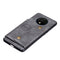 For OnePlus 7T Shockproof Magnetic PU + TPU Protective Case with Card Slots(Grey)