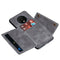 For OnePlus 7T Shockproof Magnetic PU + TPU Protective Case with Card Slots(Grey)