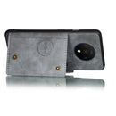 For OnePlus 7T Shockproof Magnetic PU + TPU Protective Case with Card Slots(Grey)