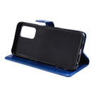 For OPPO A93 5G / A74 5G Pressed Printing Butterfly Pattern Horizontal Flip PU Leather Case with Holder & Card Slots & Wallet & Lanyard(Blue)