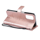 For OPPO A93 5G / A74 5G Pressed Printing Butterfly Pattern Horizontal Flip PU Leather Case with Holder & Card Slots & Wallet & Lanyard(Rose Gold)