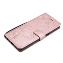 For OPPO A93 5G / A74 5G Pressed Printing Butterfly Pattern Horizontal Flip PU Leather Case with Holder & Card Slots & Wallet & Lanyard(Rose Gold)