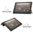 For Amazon Kindle Fire HD 10 (2021) Custer Texture Horizontal Flip Leather Case with Three-folding Holder & Sleep / Wake-up Function(Rose Gold)