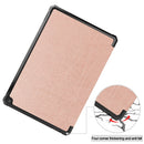 For Amazon Kindle Fire HD 10 (2021) Custer Texture Horizontal Flip Leather Case with Three-folding Holder & Sleep / Wake-up Function(Rose Gold)