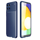 For Samsung Galaxy A22 4G Carbon Fiber Texture Shockproof TPU Case(Blue)
