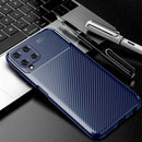 For Samsung Galaxy A22 4G Carbon Fiber Texture Shockproof TPU Case(Blue)