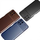 For Samsung Galaxy A22 4G Carbon Fiber Texture Shockproof TPU Case(Blue)