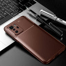 For Xiaomi Redmi Note 10 Pro 5G Carbon Fiber Texture Shockproof TPU Case(Brown)