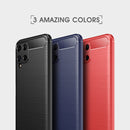 For Samsung Galaxy A22 4G Brushed Texture Carbon Fiber TPU Case(Blue)