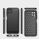 For Samsung Galaxy A22 4G Brushed Texture Carbon Fiber TPU Case(Blue)