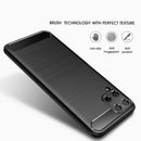 For Samsung Galaxy A22 4G Brushed Texture Carbon Fiber TPU Case(Blue)