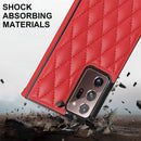 For Samsung Galaxy Note20 Ultra Elegant Rhombic Pattern Microfiber Leather +TPU Shockproof Case with Crossbody Strap Chain(Red)