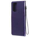 For Xiaomi Redmi Note 10 Pro Tree & Cat Pattern Pressed Printing Horizontal Flip PU Leather Case with Holder & Card Slots & Wallet & Lanyard(Purple)