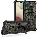 For Samsung Galaxy A22 4G Camouflage Armor Shockproof TPU + PC Magnetic Protective Case with Holder(Army Green)