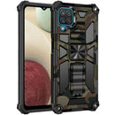 For Samsung Galaxy A22 4G Camouflage Armor Shockproof TPU + PC Magnetic Protective Case with Holder(Army Green)