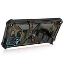 For Samsung Galaxy A22 4G Camouflage Armor Shockproof TPU + PC Magnetic Protective Case with Holder(Army Green)