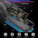 For Samsung Galaxy A22 4G Camouflage Armor Shockproof TPU + PC Magnetic Protective Case with Holder(Army Green)