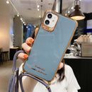 Electroplating TPU Four-Corner Shockproof Protective Case with Lanyard For iPhone 12 Pro Max(Grass Gray)