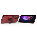 For vivo V21 Shockproof PC + TPU Protective Case with Magnetic Ring Holder(Red)