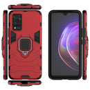 For vivo V21 Shockproof PC + TPU Protective Case with Magnetic Ring Holder(Red)