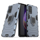 For vivo V21 Shockproof PC + TPU Protective Case with Magnetic Ring Holder(Navy Blue)