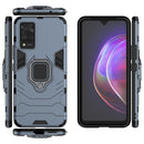 For vivo V21 Shockproof PC + TPU Protective Case with Magnetic Ring Holder(Navy Blue)