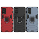 For vivo V21 Shockproof PC + TPU Protective Case with Magnetic Ring Holder(Navy Blue)