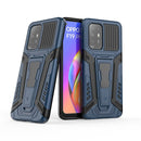 For OPPO F19 Pro+ 5G War Chariot Series Armor All-inclusive Shockproof PC + TPU Protective Case with Invisible Holder(Blue)