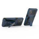 For OPPO F19 Pro+ 5G War Chariot Series Armor All-inclusive Shockproof PC + TPU Protective Case with Invisible Holder(Blue)