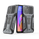 For OPPO F19 Pro+ 5G War Chariot Series Armor All-inclusive Shockproof PC + TPU Protective Case with Invisible Holder(Grey)