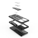 For OPPO F19 Pro+ 5G War Chariot Series Armor All-inclusive Shockproof PC + TPU Protective Case with Invisible Holder(Grey)