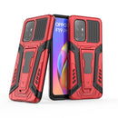 For OPPO F19 Pro+ 5G War Chariot Series Armor All-inclusive Shockproof PC + TPU Protective Case with Invisible Holder(Red)