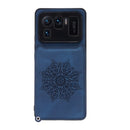 For Xiaomi Mi 11 Ultra Mandala Embossed PU + TPU Case with Holder & Card Slots & Photo Frame & Strap(Blue)