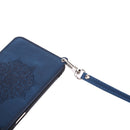For Xiaomi Mi 11 Ultra Mandala Embossed PU + TPU Case with Holder & Card Slots & Photo Frame & Strap(Blue)